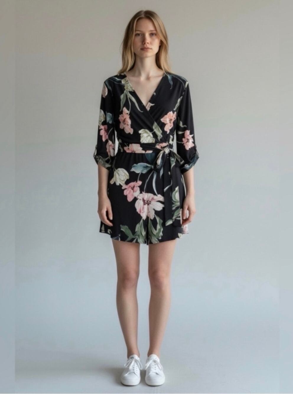 Yumi Kim Liz Romper in Westview Black Floral Print - Medium